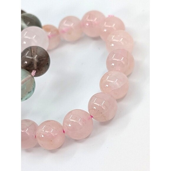 Set of 2 Bracelet Rose Quartz Amethyst Stone Bead Ethereal Mystical Celestial - Picture 4 of 9